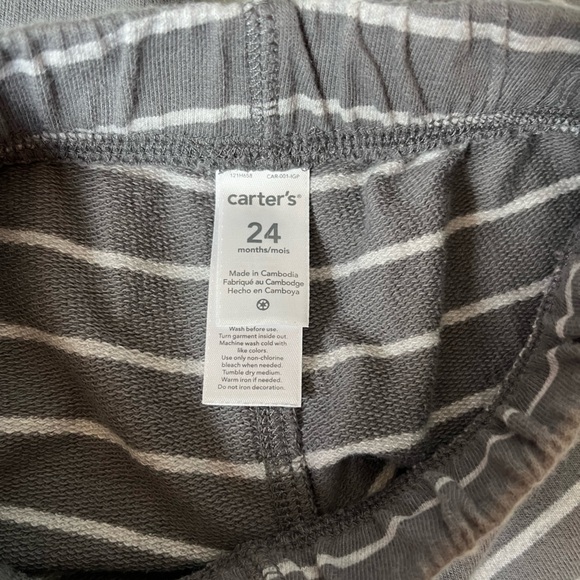 🔴 $2 - Carters 24 month joggers grey striped GUC - Picture 4 of 6